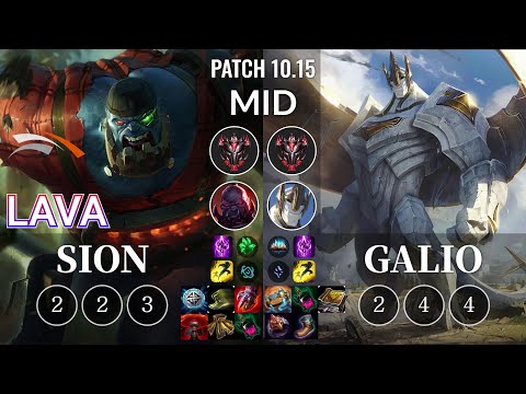 HLE Lava Sion vs Galio Mid - KR Patch 10.15