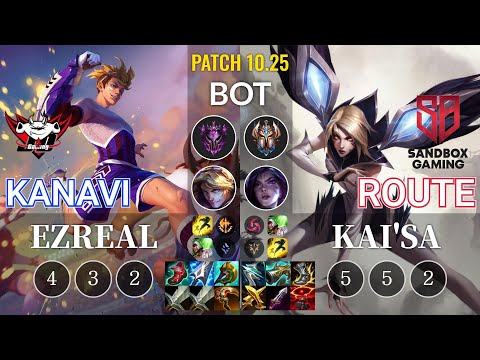 JDG Kanavi Ezreal vs SB Route Kai'Sa Bot - KR Patch 10.25