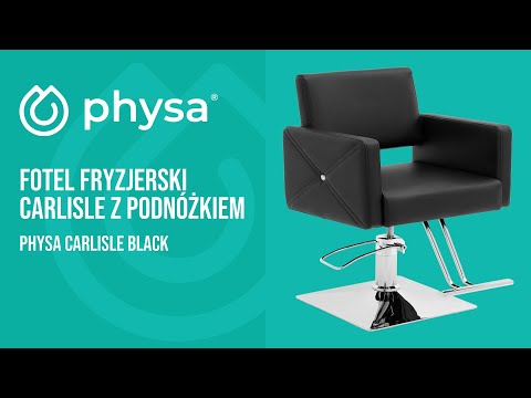 Video - Fotel fryzjerski Carlisle z podnóżkiem -  45 - 55 cm - 150 kg - czarny