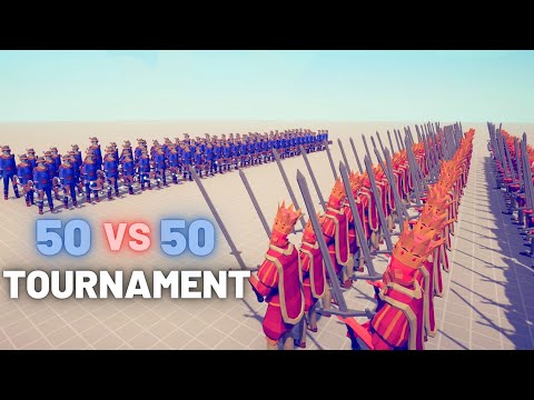 50 MELEE UNITS vs 50 RANGED UNITS TOURNAMENT - Totally Accurate Battle Simulator - TABS