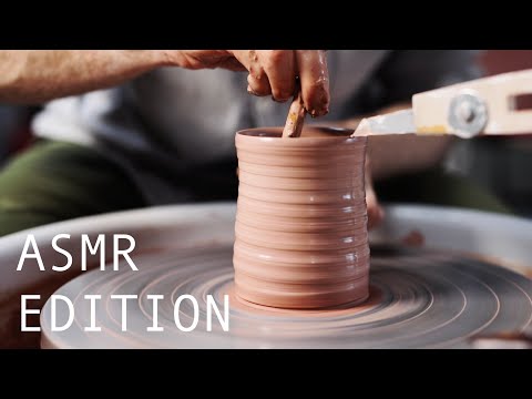Making Stoneware Mugs, Throwing, Trimming & Handling — ASMR Edition