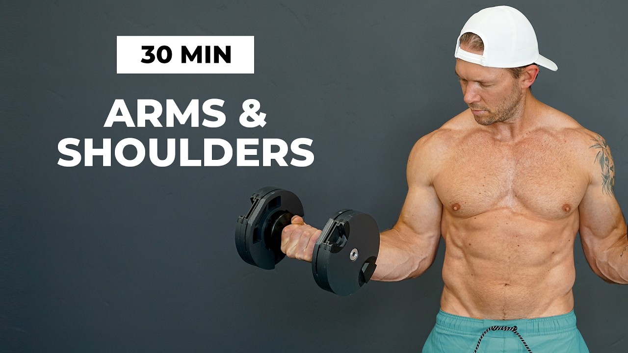 30-Minute Arms and Shoulders Dumbbell Workout at Home