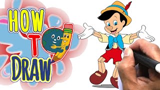 Drawing DISNEY CHARACTERS EASY | PINOCCHIO | Easy Things to Draw | Coloring Page | @DrawingwithKIDS