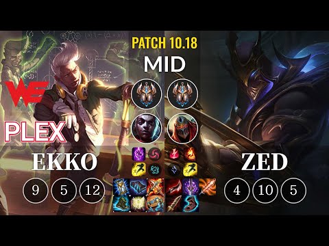 WE Plex Ekko vs Zed Mid - KR Patch 10.18