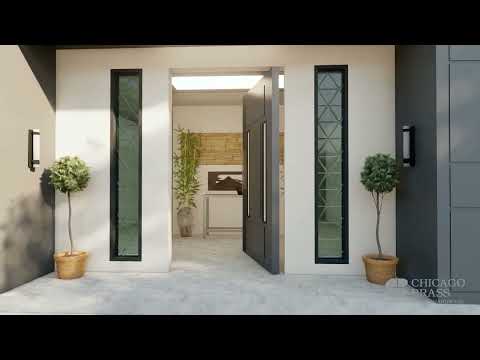 In Door Center Hung Pivot Hinge, Paired with Mortise Deadbolt and Oversized Pull