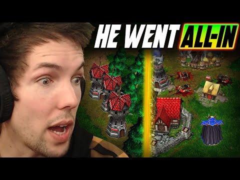 This guy ABANDONED his base to TOWERRUSH me!