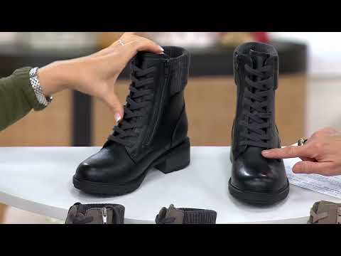 Clarks Collections Leather Lace-Up Ankle Boot - Hearth Sky on QVC