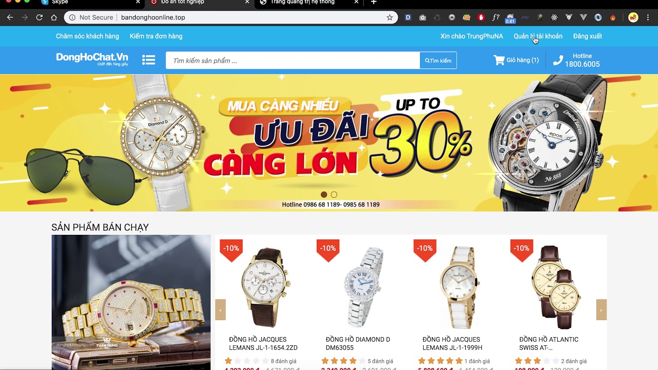 Tổng quan - Review Website bán đồng hồ - php - laravel  Phần 1