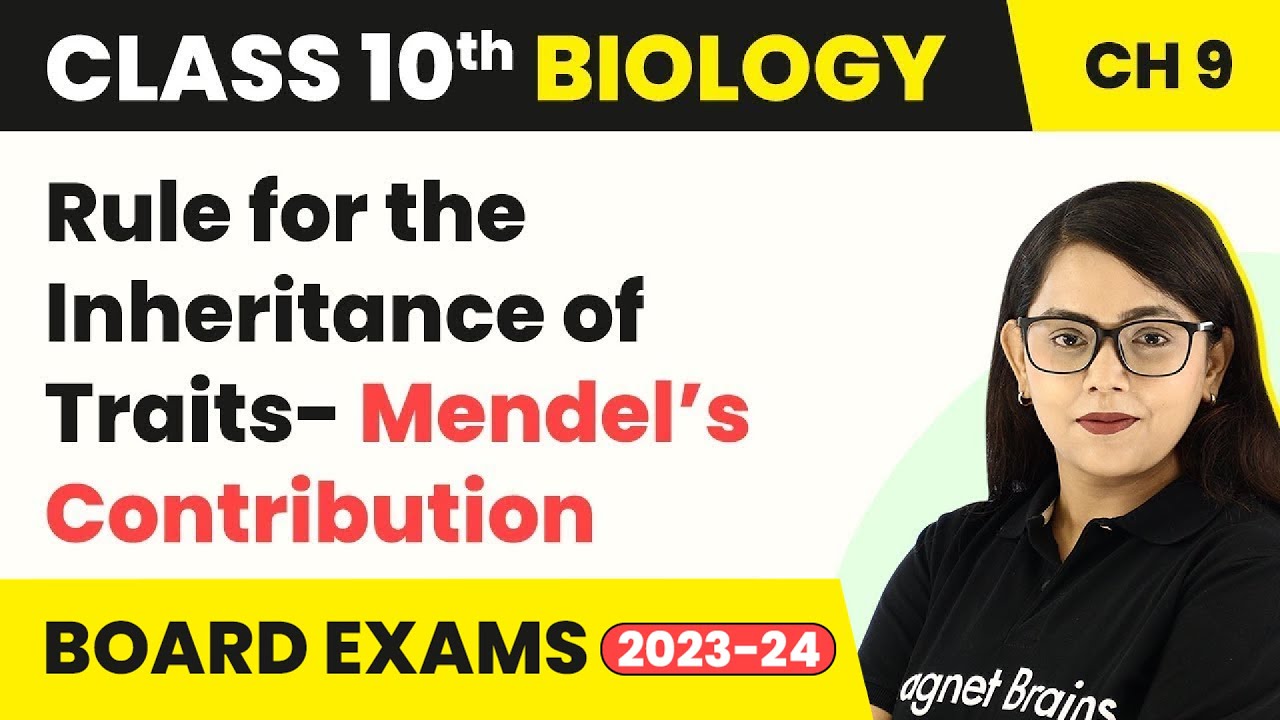 Class 10 Biology Chapter 9 | Rule for the Inheritance of Traits- Mendel’s Contribution