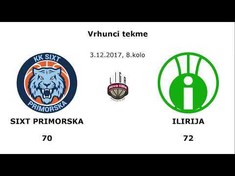 Sixt Primorska - Ilirija 70:72 (8. kolo liga Nova KBM, 3. december 2017)