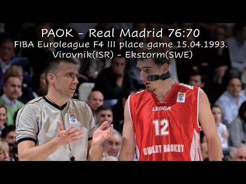 PAOK - Real Madrid 76:70, FIBA Euroleague III place game, 15.04.1993.