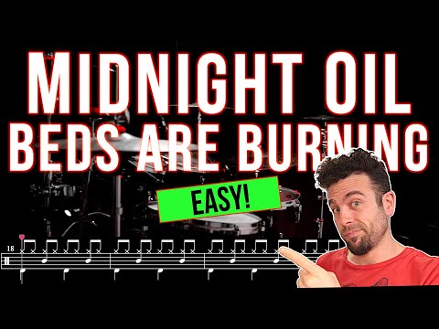 Midnight Oil - Beds Are Burning - Drum cover (with scrolling drum score)