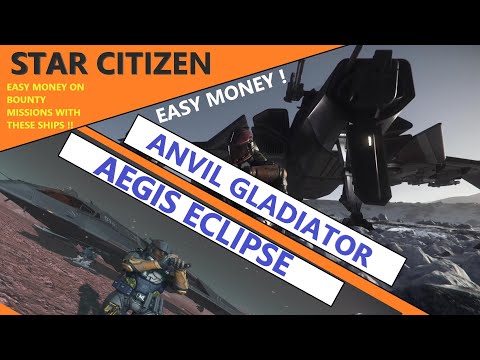 Star Citizen Gameplay-Anvil Gladiator And Aegis Eclipse To The Test Run-Easy Money