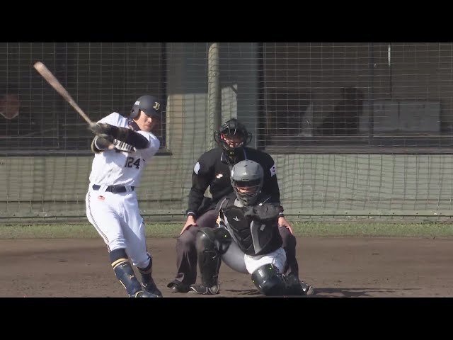 【5回裏】移籍後初安打!! バファローズ・遠藤成 レフト前へタイムリーヒットを放つ!!  2025年2月23日 オリックス・バファローズ 対 福岡ソフトバンクホークス