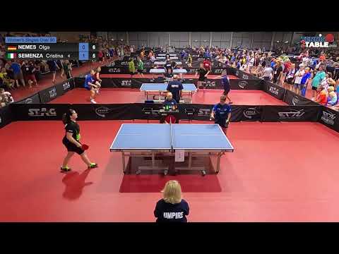 NEMES Olga vs SEMENZA Cristina Championnats d'Europe Vétérans 2022 tennis de table Rimini