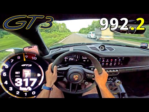 NEW! 2025 PORSCHE 992.2 GT3 hits TOP SPEED on the UNLIMITED AUTOBAHN!