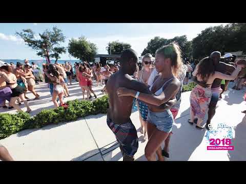 Gea dancing kizomba at Amarin beach party - Croatian Summer Salsa Festival 2018, Rovinj, Croatia