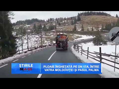 Ploaie înghețată pe DN 17A, între Vatra Moldoviței și Pasul Palma