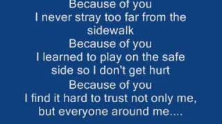 Kelly Clarkson~ Because of you w/lyrics