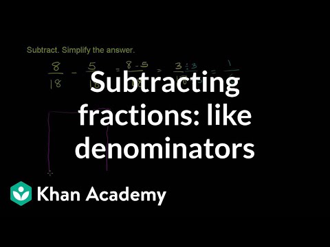 Subtracting fractions with common denominators