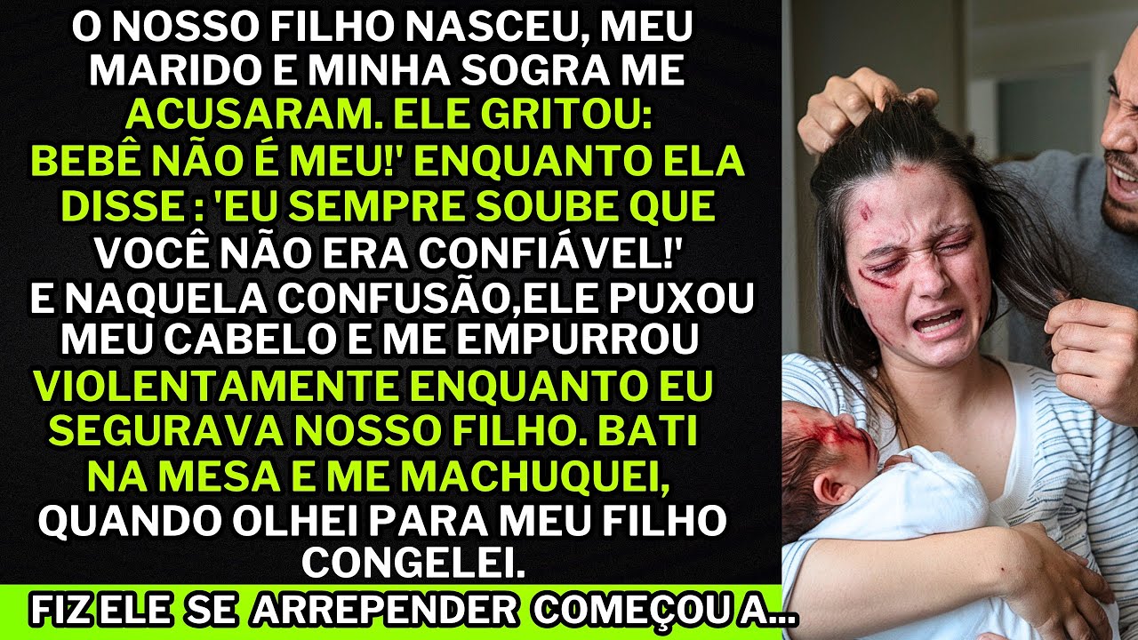 "Meu marido me PUXOU meu cabelo e me EMPURROU com nosso bebê no colo. E chamou de traidora foi...