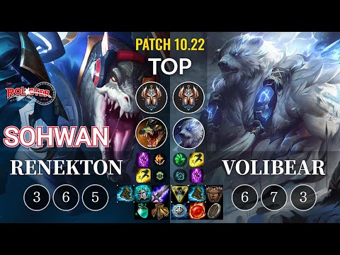 KT SoHwan Renekton vs Volibear Top - KR Patch 10.22
