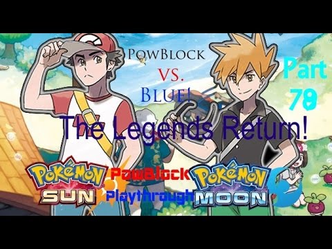 Pokemon Moon (3DS) Playthrough pt78 - Red & Blue Are In This!? EPIC Showdown Vs. Blue