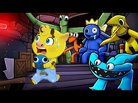 AMIGO MUMU EN RAINBOW FRIENDS 2 | ESCAPANDO DE MONSTRUOS Y COLECCIONANDO LOOKS