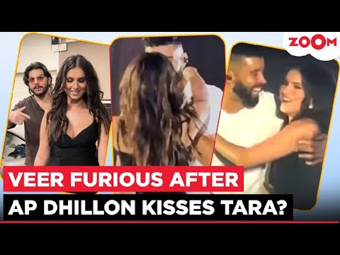 Veer Pahariya gets UNCOMFORTABLE as AP Dhillon hugs & kisses Tara Sutaria on Stage?