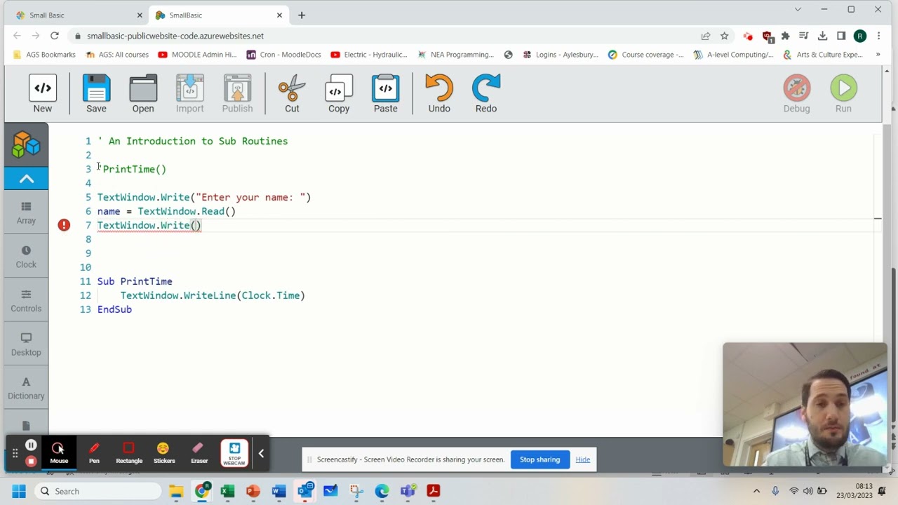 Lesson 10 - Creating a subroutine in Small Basic