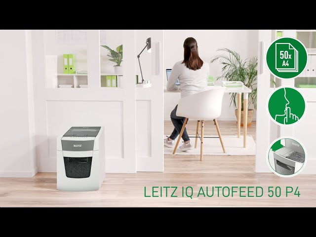 Distruggidocumenti Leitz IQ Auto+ 50 P4 Bianco video