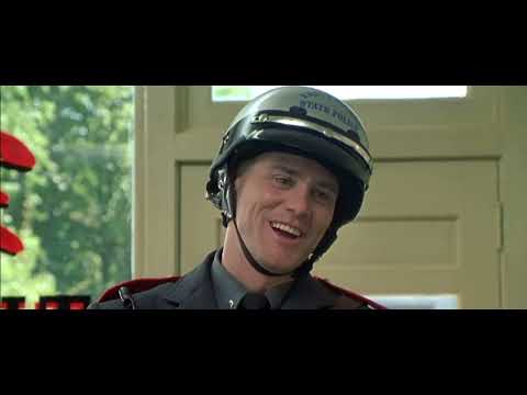 Close-up split poster-style face of Jim Carrey from Me, Myself & Irene trailer