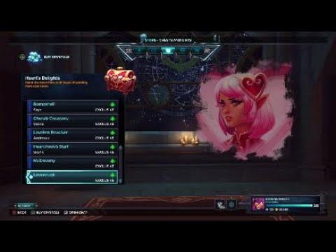 every spary/weapon/pose/skins/ mount in the paladins heart's delights chest