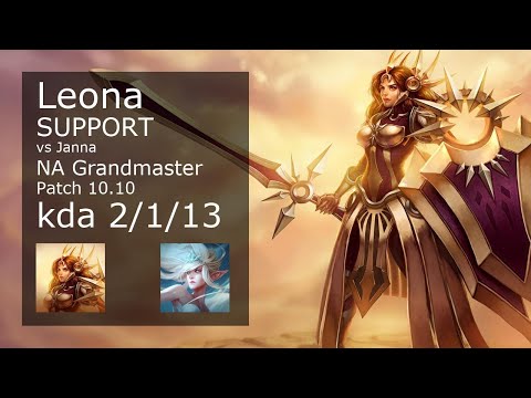 Leona Support vs Janna - NA Grandmaster 2/1/13 Patch 10.10 Gameplay