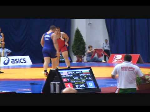 Jeremy Johnson (USA) dec. Bincho Stoyanov (BUL), 120 kg men's freestyle at Junior Worlds
