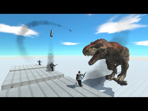 Missile Launcher Squad on Wobbly Buildings vs Titans from ALL UNITS Animal Revolt Battle Simulator