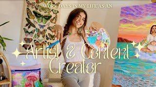 WORK DAYS IN MY LIFE AS AN ARTIST + CONTENT CREATOR ✷🎨 Painting, Preparing For A Product Launch