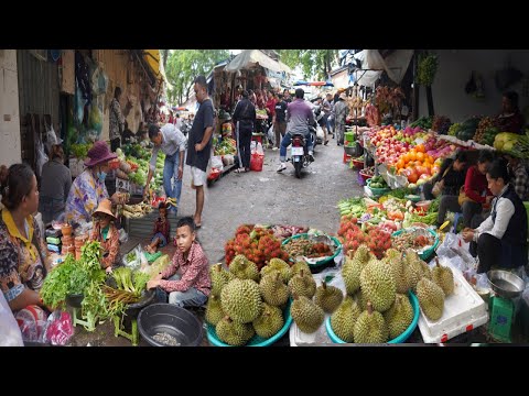 Amazing Food Market Scene In Cambodia – Best Fresh Vegetable, Fruit & More Food In Phsa Tumnob