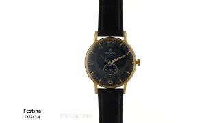 Festina Orologio Uomo Analogico F20567/4 - Quadrante Nero, Cinturino In Pelle, 3 Bar