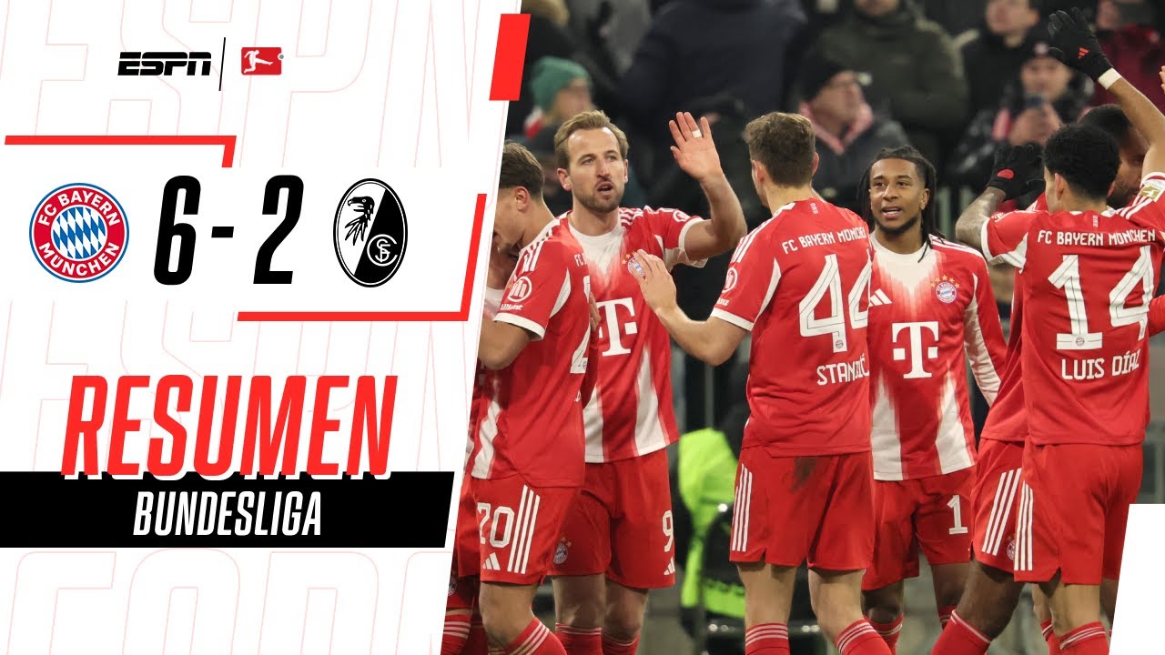BAYERN MUNICH FUE UNA APLANADORA Y APLASTÓ DE LOCAL 6-2 AL FRIBURGO | Bayern 6-2 Friburgo | RESUMEN
