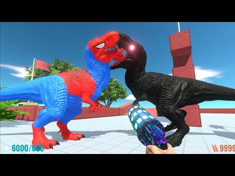 FPS ESCAPE from SPIDERMAN T-REX - Animal Revolt Battle Simulator