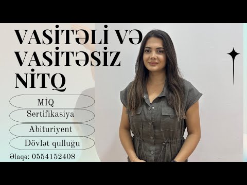 Vasitəli və Vasitəsiz Nitq 1-ci hissə. Pərvin Səfərova. Əlaqə: 0554052408