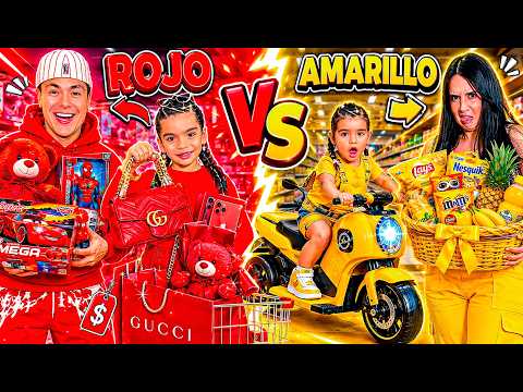 24 HORAS COMPRANDO TODO ROJO vs AMARILLO para Mis Hijas 😱