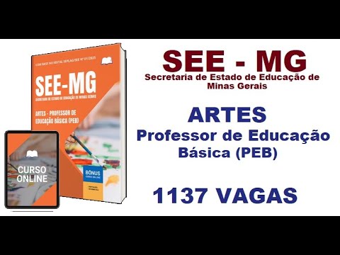 Apostila Concurso SEE MG 2025 Artes Professor de Educação Básica PEB Secretaria Estado Educação  MG