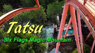 Six Flags Magic Mountain Tatsu Flying Roller Coaster On Ride Front Row HD POV