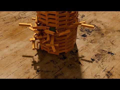 3000 KEVA planks destruction