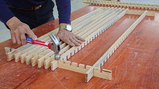 Great Woodworking Ideas And Skills // Build A Unique Design Table From Strips Of Wood