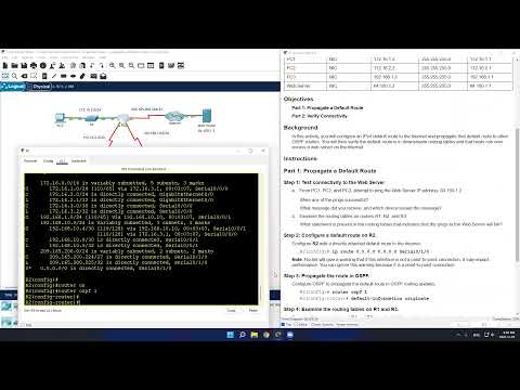 Lab 2.5.3 - Packet Tracer - Propagate a Default Route in OSPFv2