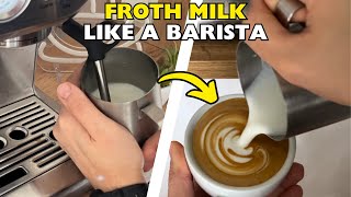 How to steam milk for latte art with the Breville Barista Express
