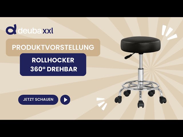 Video Teaser für CASARIA® Rollhocker Kunstleder 360° drehbar
